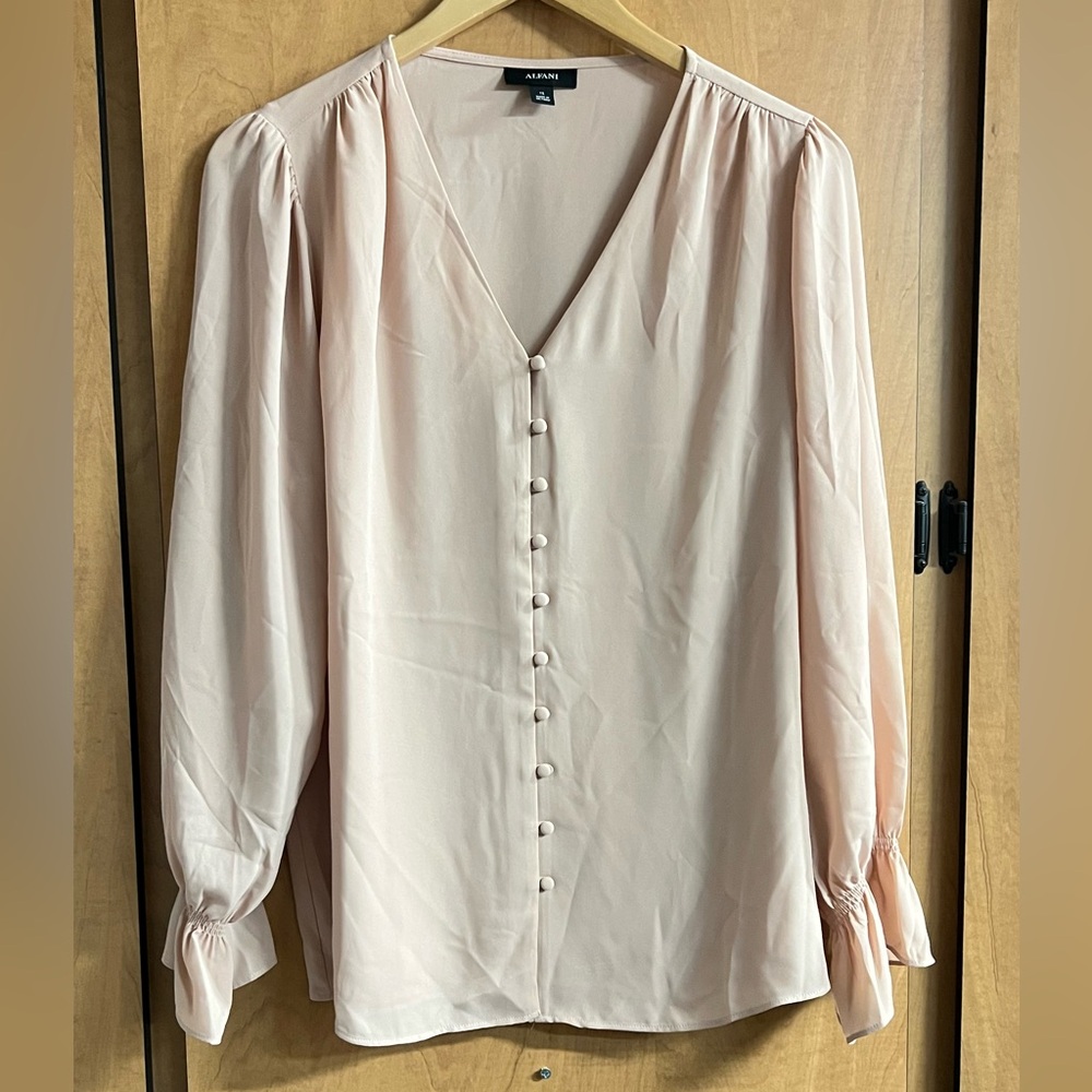 Alfani Blush Pink V-Neck Blouse